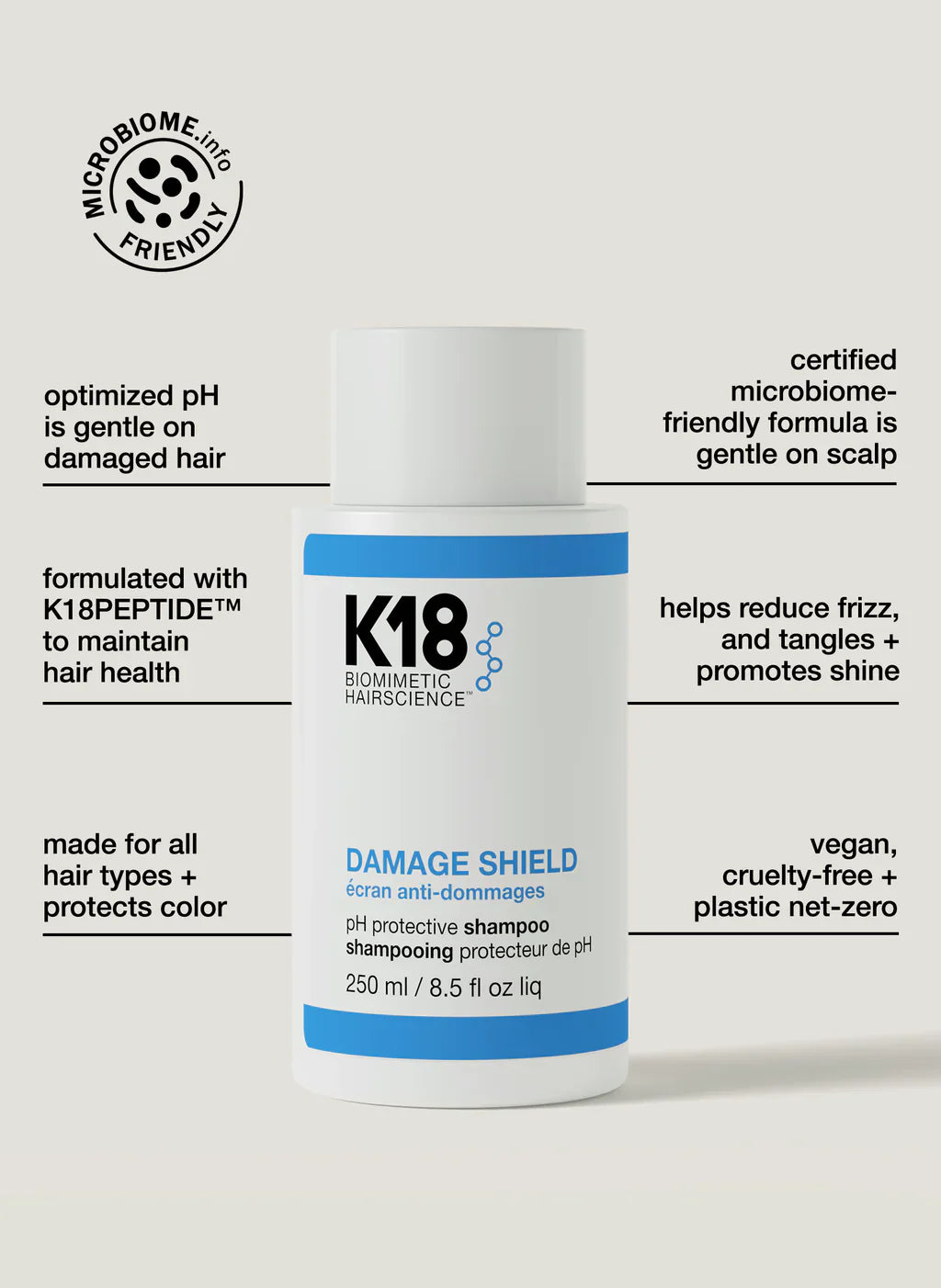 K18 DAMAGE SHIELD pH protective shampoo BEAUTYiNPK